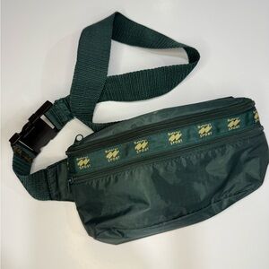 Vintage 80s Natural Sport Green Sporty Waist Bag / Fanny Pack